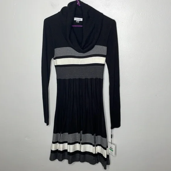 Calvin Klein Cowl neck pleated sweater dress - Picture 4 of 8